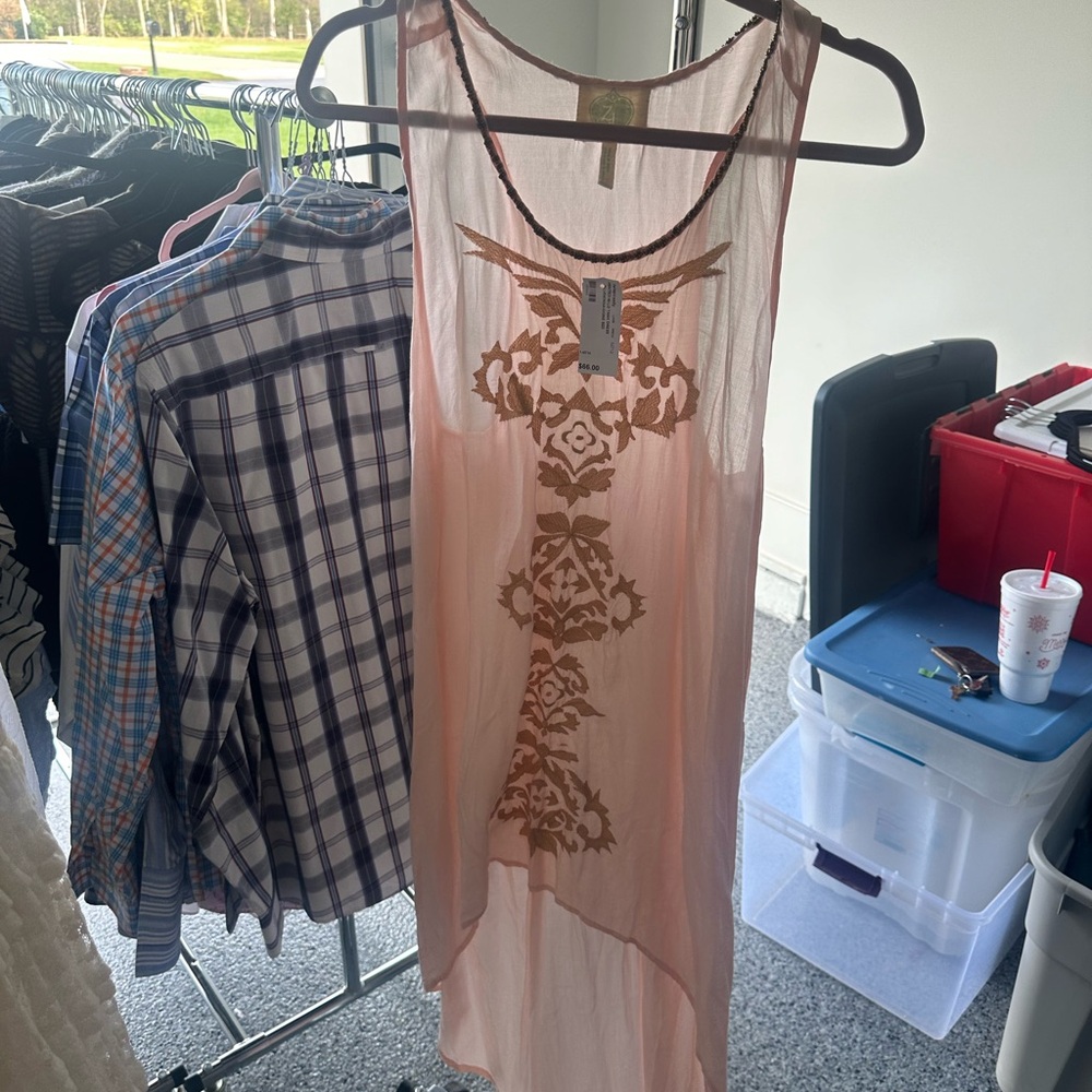 Sheer Pink Sleeveless Dress